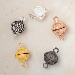 14.5mm Miligrain Petal Design Magnetic Clasp 1 piece (ONLINE ORDER ONLY)