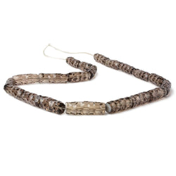 14.5x6-22x7mm Smoky Quartz concave faceted tubes 15 inch 22 beads AAA (ONLINE ORDER ONLY)