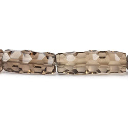 14.5x6-22x7mm Smoky Quartz concave faceted tubes 15 inch 22 beads AAA (ONLINE ORDER ONLY)