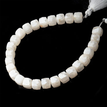 8x8mm Silverite Sapphire faceted Cube beads 8 inch 26 pcs A (ONLINE ORDER ONLY)