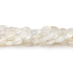 7x5mm White Chalcedony straight drilled faceted ovals 13.5 inch 44 beads (ONLINE ORDER ONLY)