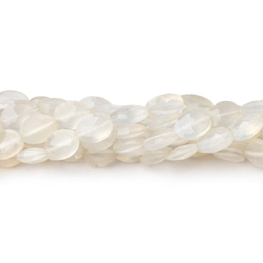 7x5mm White Chalcedony straight drilled faceted ovals 13.5 inch 44 beads (ONLINE ORDER ONLY)