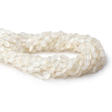 7x5mm White Chalcedony straight drilled faceted ovals 13.5 inch 44 beads (ONLINE ORDER ONLY)