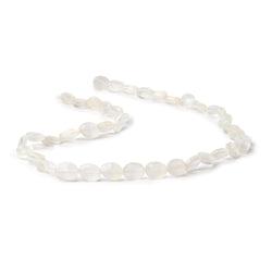 7x5mm White Chalcedony straight drilled faceted ovals 13.5 inch 44 beads (ONLINE ORDER ONLY)