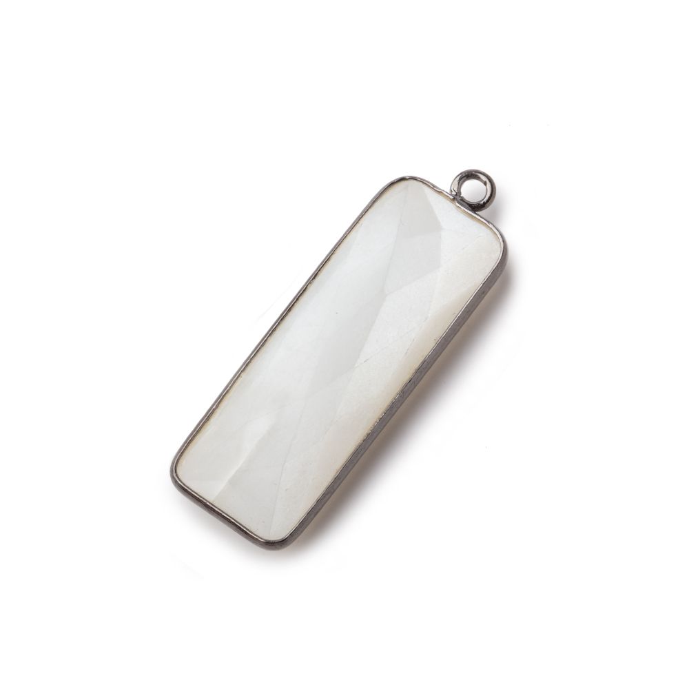 31x11mm Black Gold Bezel White Moonstone Bar 1 ring pendant 1 piece (ONLINE ORDER ONLY)