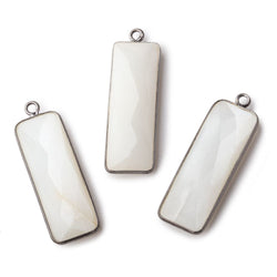 31x11mm Black Gold Bezel White Moonstone Bar 1 ring pendant 1 piece (ONLINE ORDER ONLY)