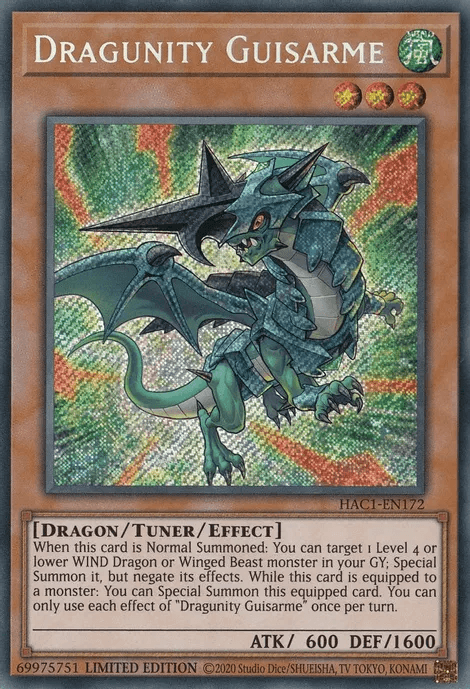 Dragunity Guisarme [HAC1-EN172] Secret Rare (ONLINE ORDER ONLY)