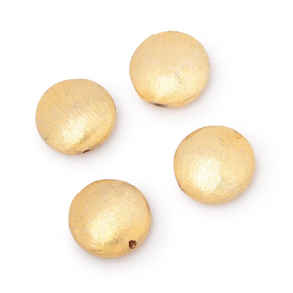14mm 22kt Gold Plated Copper Brushed Coin Beads Set of 4 pieces (ONLINE ORDER ONLY)