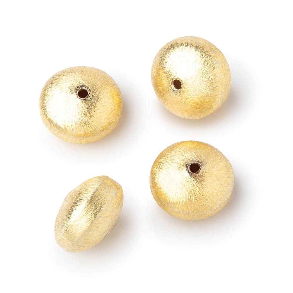 14mm 22kt Plated Copper Brushed Puffy Disc Beads Set of 4 pieces (ONLINE ORDER ONLY)