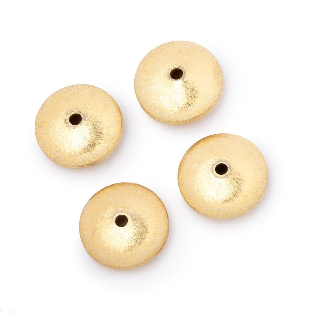 14mm 22kt Plated Copper Brushed Rondelle Beads Set of 4 pieces (ONLINE ORDER ONLY)