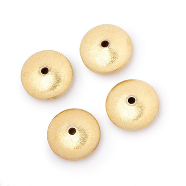 14mm 22kt Plated Copper Brushed Rondelle Beads Set of 4 pieces (ONLINE ORDER ONLY)