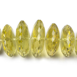 13mm - 15mm Lemon Quartz German Faceted Rondelles 16 inch 70 beads AAA (ONLINE ORDER ONLY)