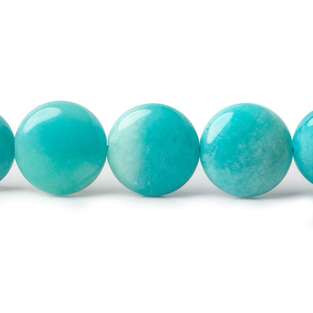 14mm Amazonite plain coin beads 15.5 inch 29 pieces AA (ONLINE ORDER ONLY)