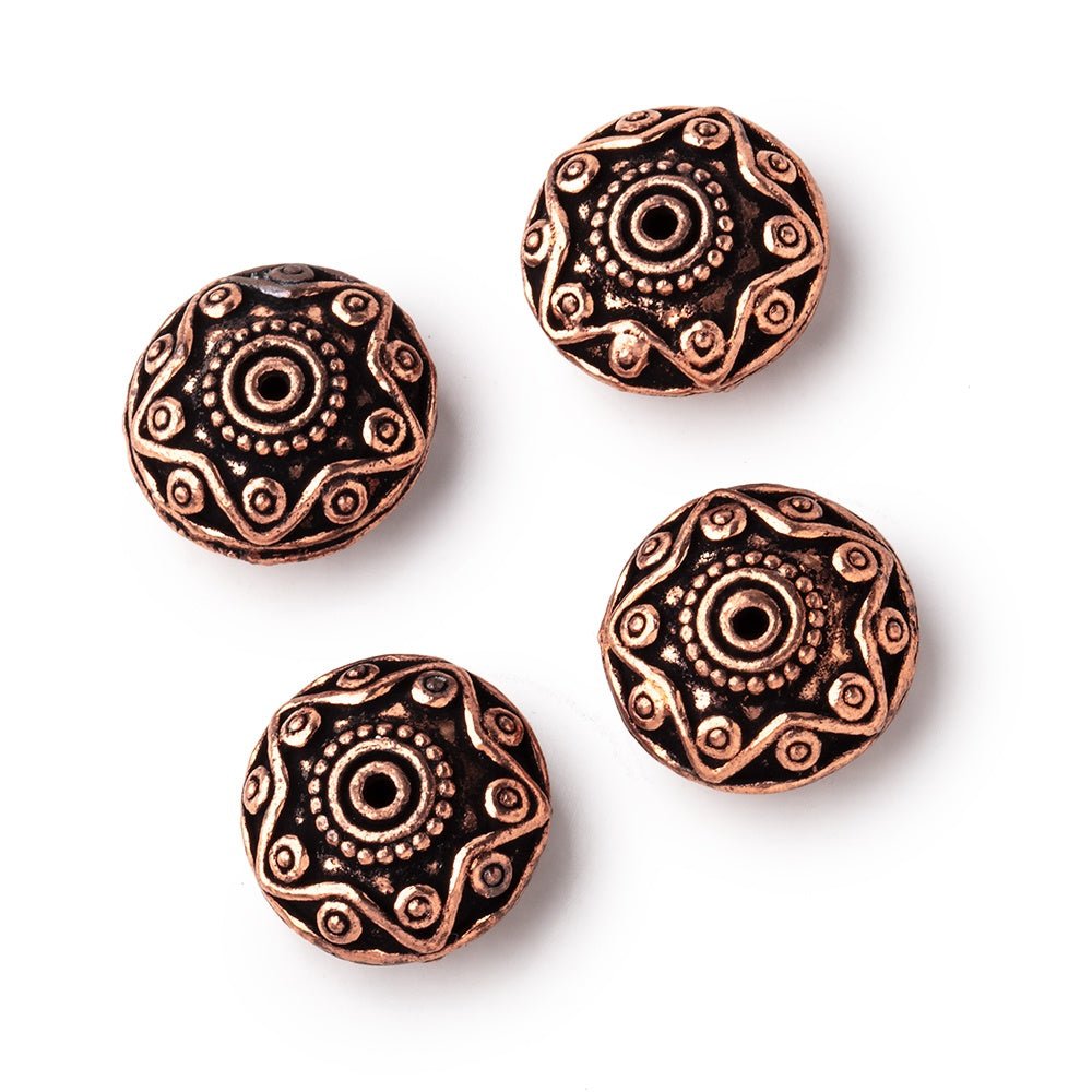 14mm Antiqued Copper Southwestern Motif Disc 8 inch 27 Beads (ONLINE ORDER ONLY)