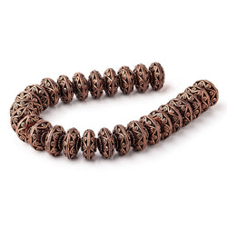 14mm Antiqued Copper Southwestern Motif Disc 8 inch 27 Beads (ONLINE ORDER ONLY)