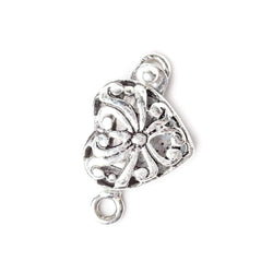 14mm Antiqued Sterling Silver Box Clasp Filigree Heart 1 piece (ONLINE ORDER ONLY)