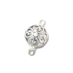 14mm Antiqued Sterling Silver plated Box Clasp Filigree Flower 1 piece (ONLINE ORDER ONLY)