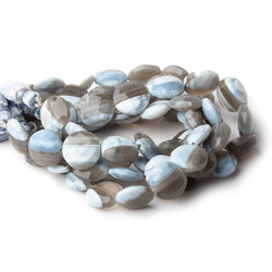 14mm Banded Owyhee Natural Blue Opal faceted coin beads 8 inch 14 pieces (ONLINE ORDER ONLY)