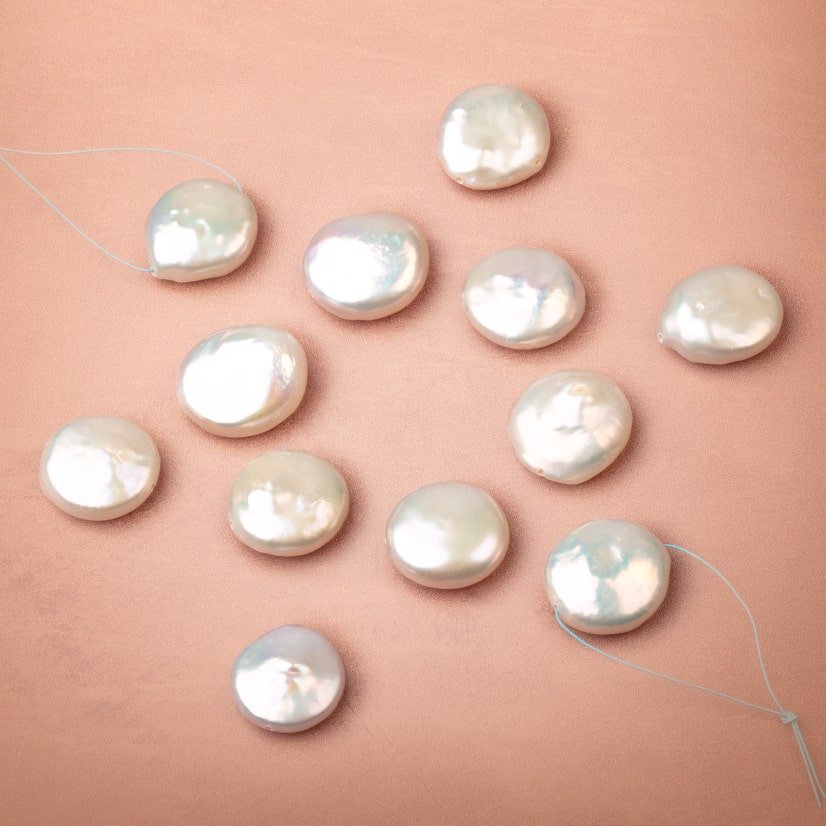 14mm Creamy White Coin Freshwater Pearl Focal 1 piece