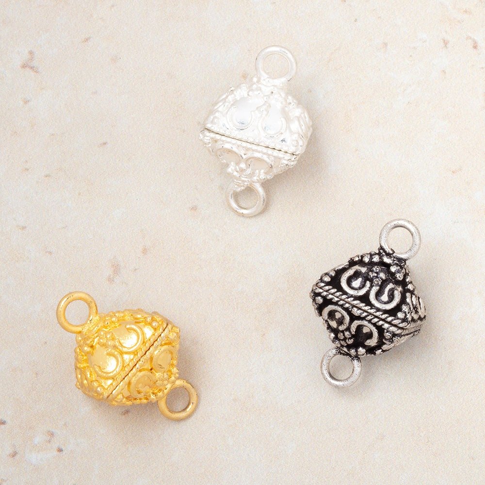 14mm Moroccan Design Bipyramid Magnetic Clasp 1 piece (ONLINE ORDER ONLY)