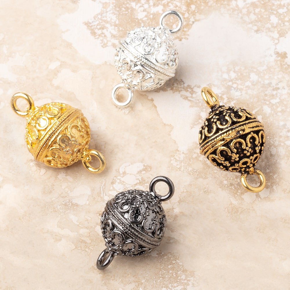 14mm Moroccan Design Round Magnetic Clasp 1 piece (ONLINE ORDER ONLY)