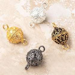 14mm Moroccan Design Round Magnetic Clasp 1 piece (ONLINE ORDER ONLY)