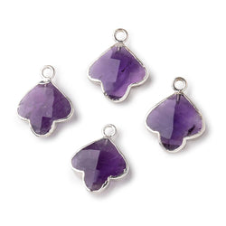 14mm Silver Leafed Amethyst Faceted Trillium Flower Focal Pendant 1 piece (ONLINE ORDER ONLY)