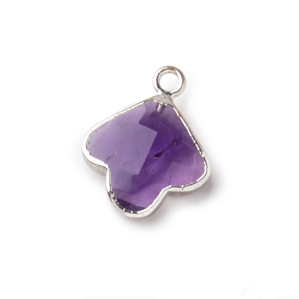 14mm Silver Leafed Amethyst Faceted Trillium Flower Focal Pendant 1 piece (ONLINE ORDER ONLY)