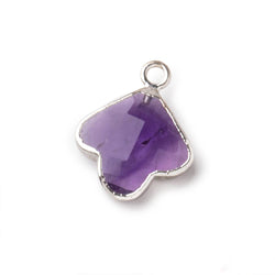 14mm Silver Leafed Amethyst Faceted Trillium Flower Focal Pendant 1 piece (ONLINE ORDER ONLY)