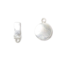 14mm Sterling Silver plated Box Clasp Plain Round Design 1 piece (ONLINE ORDER ONLY)
