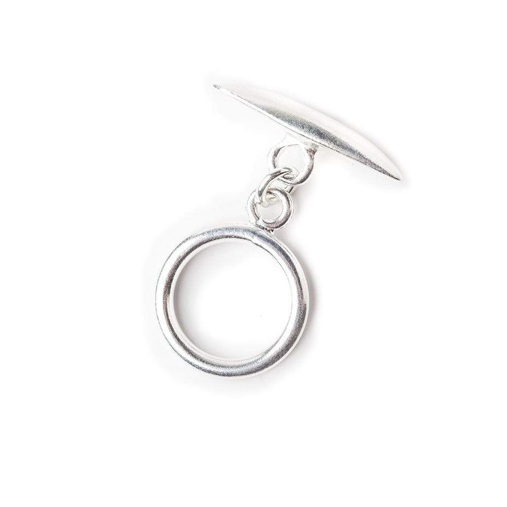 14mm Sterling Silver Toggle Brushed Marquise Design 1 piece (ONLINE ORDER ONLY)
