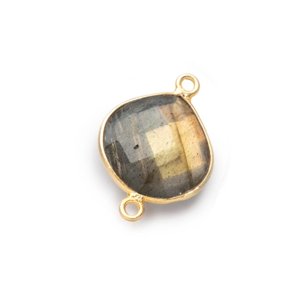 15mm Vermeil Bezel Labradorite Faceted Heart Connector 1 Focal Bead (ONLINE ORDER ONLY)