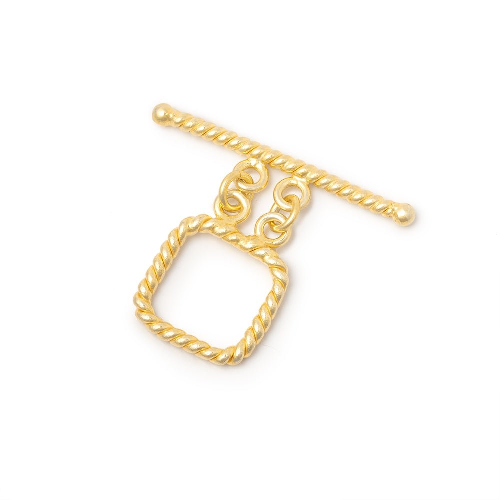 14mm Vermeil Double Strand Square Roped Toggle 1 piece (ONLINE ORDER ONLY)