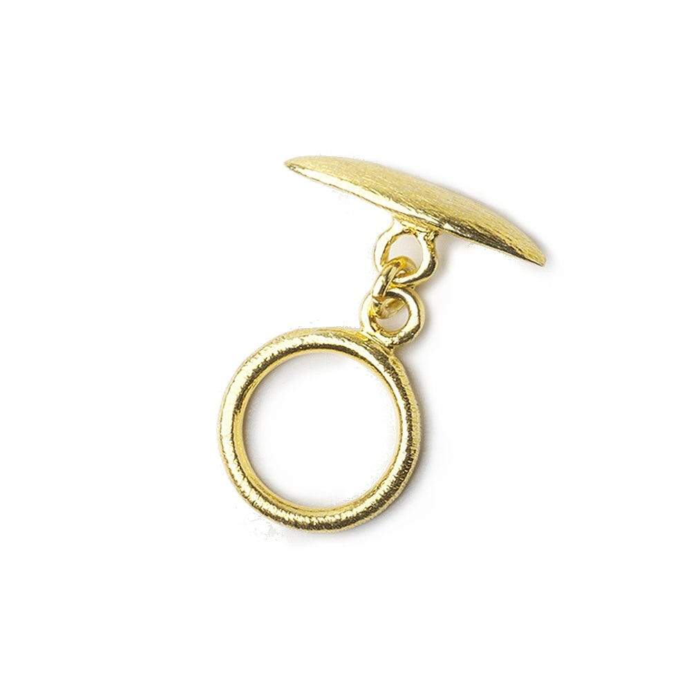 14mm Vermeil Toggle Brushed Marquise Design 1 piece (ONLINE ORDER ONLY)