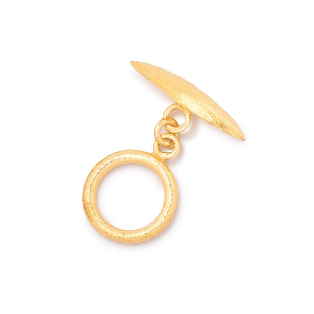 14mm Vermeil Toggle Brushed Marquise Design 1 piece (ONLINE ORDER ONLY)