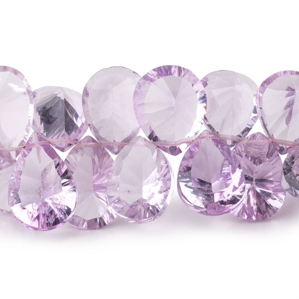 9x12mm Pink Amethyst Concave Faceted Pear Beads 7.5 inch 45 pieces AAA (ONLINE ORDER ONLY)