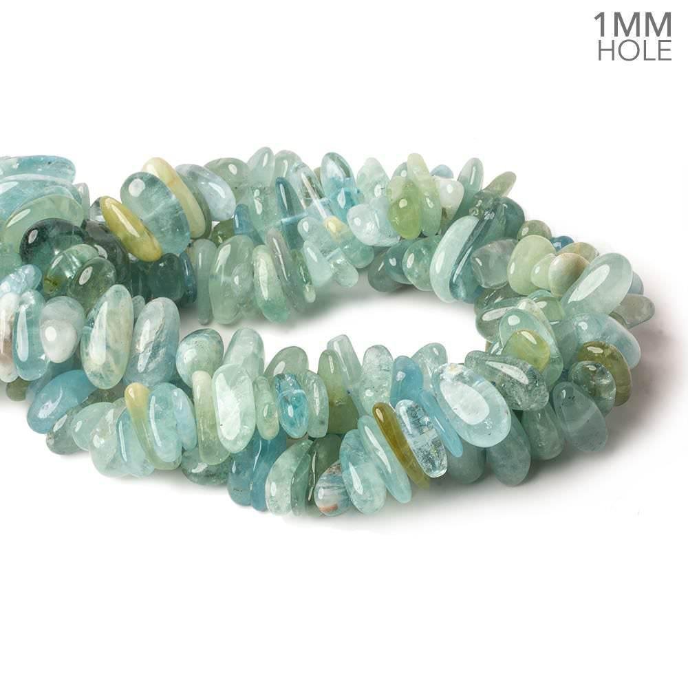 14x10-18x10mm Multi Beryl center drilled elongated plain nuggets 16 inch 67 large hole beads AA (ONLINE ORDER ONLY)