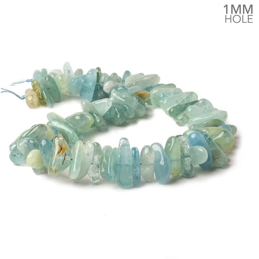 14x10-18x10mm Multi Beryl center drilled elongated plain nuggets 16 inch 67 large hole beads AA (ONLINE ORDER ONLY)