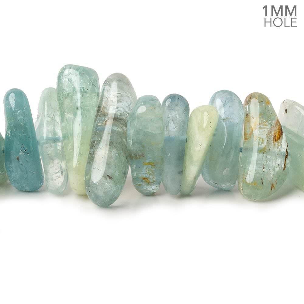14x10-18x10mm Multi Beryl center drilled elongated plain nuggets 16 inch 67 large hole beads AA (ONLINE ORDER ONLY)