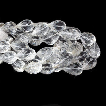 12x9-15x10mm Crystal Quartz Faceted Tear Drop Beads 8 inch 12 pieces (ONLINE ORDER ONLY)