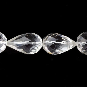 12x9-15x10mm Crystal Quartz Faceted Tear Drop Beads 8 inch 12 pieces (ONLINE ORDER ONLY)