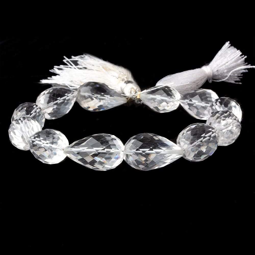12x9-15x10mm Crystal Quartz Faceted Tear Drop Beads 8 inch 12 pieces (ONLINE ORDER ONLY)