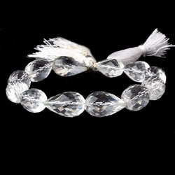 12x9-15x10mm Crystal Quartz Faceted Tear Drop Beads 8 inch 12 pieces (ONLINE ORDER ONLY)