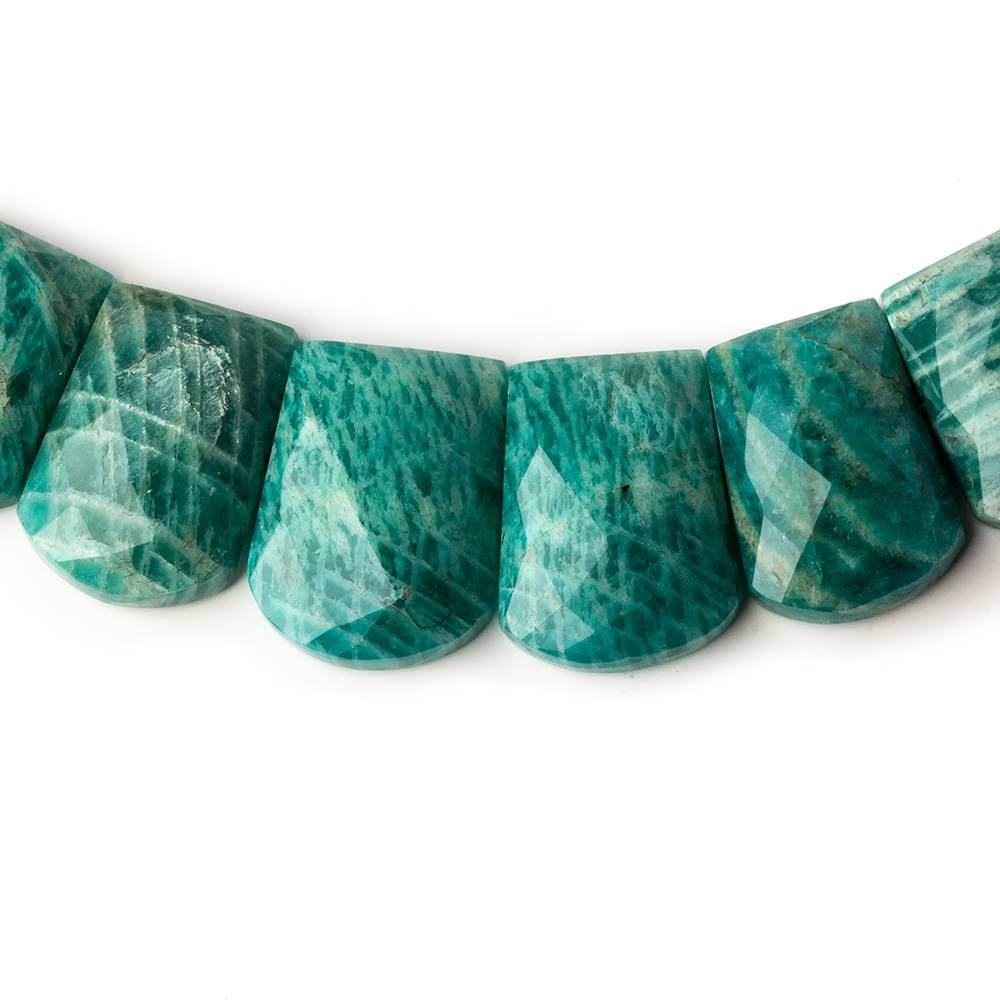 14x10-20x15mm Russian Amazonite double drilled faceted fancy shape collar 35 beads (ONLINE ORDER ONLY)