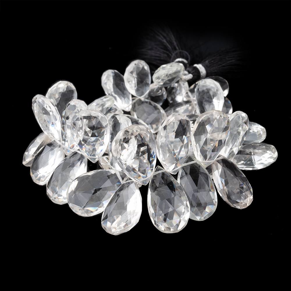 14x10-22x12mm Crystal Quartz faceted pear beads 8 inch 43 pieces (ONLINE ORDER ONLY)