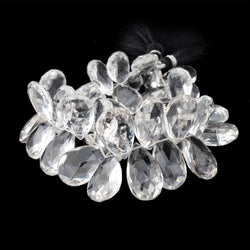 14x10-22x12mm Crystal Quartz faceted pear beads 8 inch 43 pieces (ONLINE ORDER ONLY)