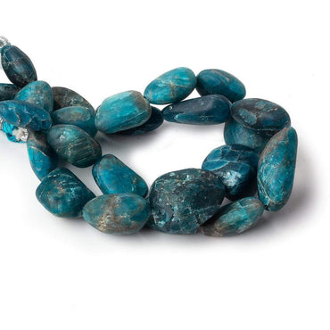 14x10-22x12mm Matte Neon Blue Apatite plain nuggets 7.5 inch 11 beads (ONLINE ORDER ONLY)