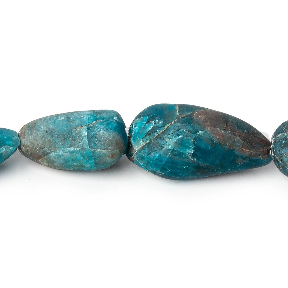 14x10-22x12mm Matte Neon Blue Apatite plain nuggets 7.5 inch 11 beads (ONLINE ORDER ONLY)