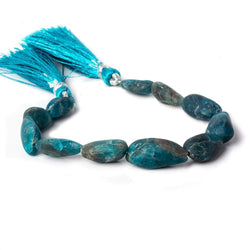 14x10-22x12mm Matte Neon Blue Apatite plain nuggets 7.5 inch 11 beads (ONLINE ORDER ONLY)