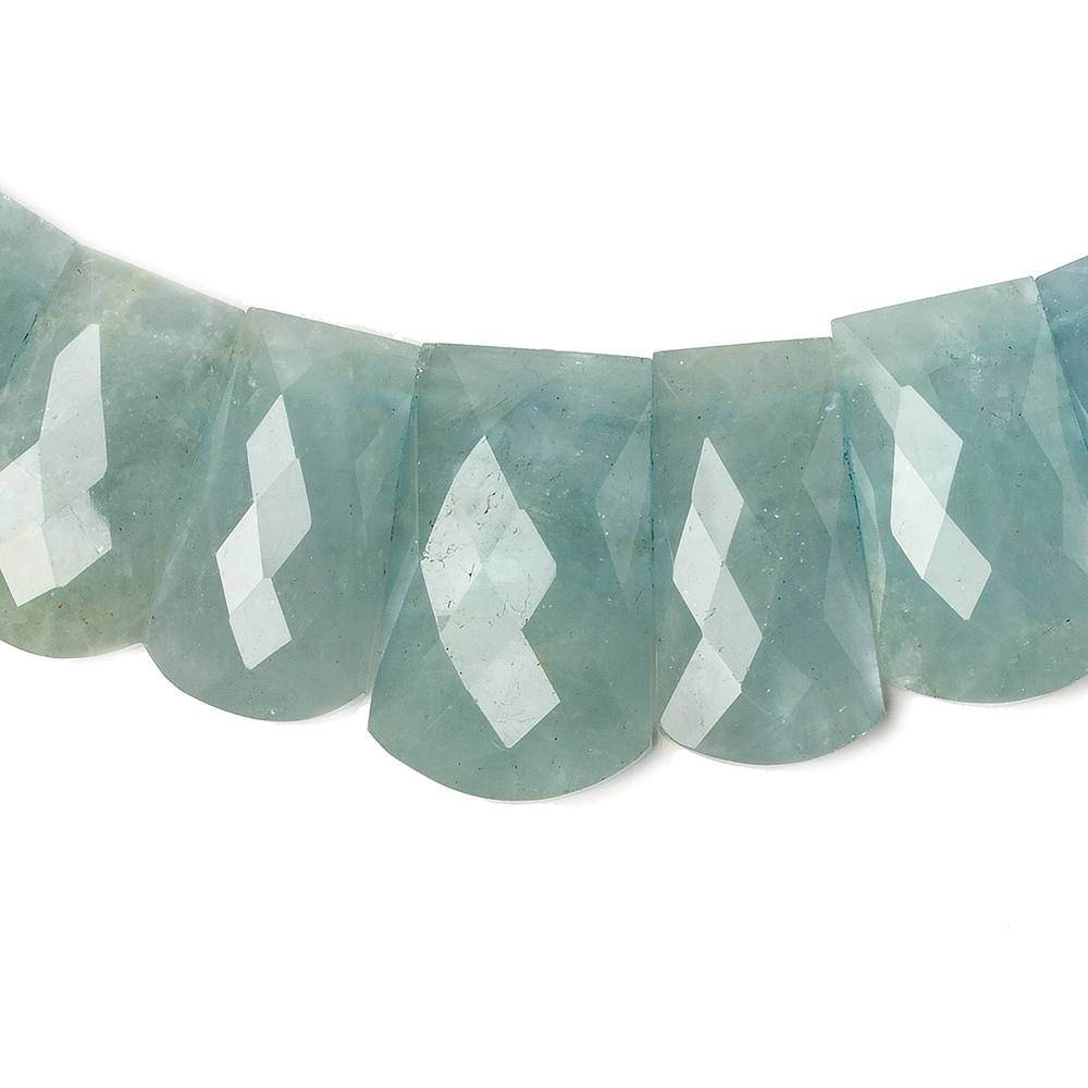 14x10-24x15mm Aquamarine double drilled faceted fancy shape collar 38 beads (ONLINE ORDER ONLY)